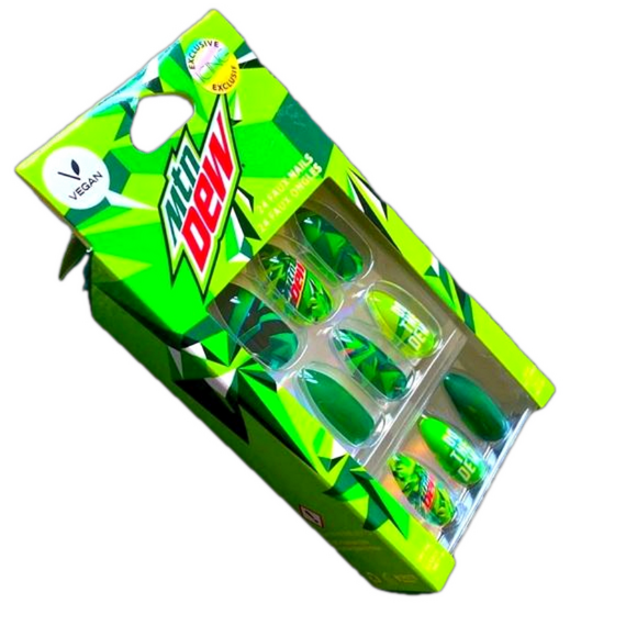 Mountain Dew Stiletto Vegan Faux Nail Set - 24 Pack - NWT - Picture 4 of 4